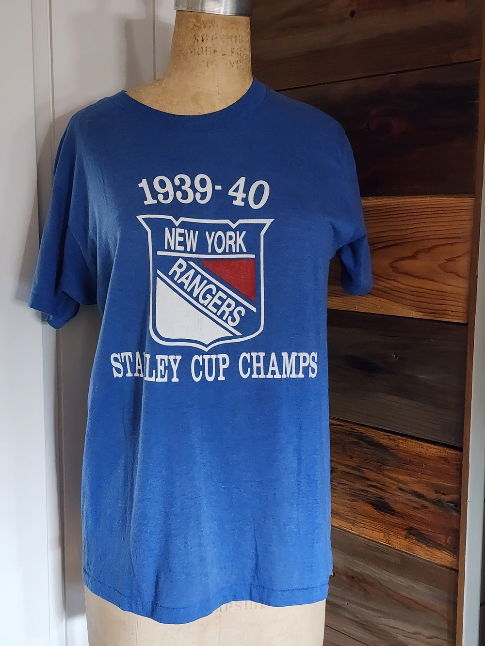 Vintage Screen Stars Label - 1939-40 NEW YORK RANGERS STANLEY CUP (L) Shirt